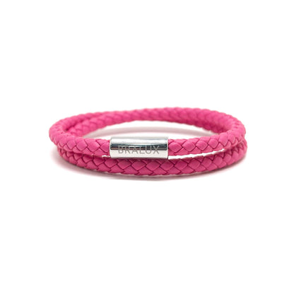 The Duo Fuchsia Leather Bracelet