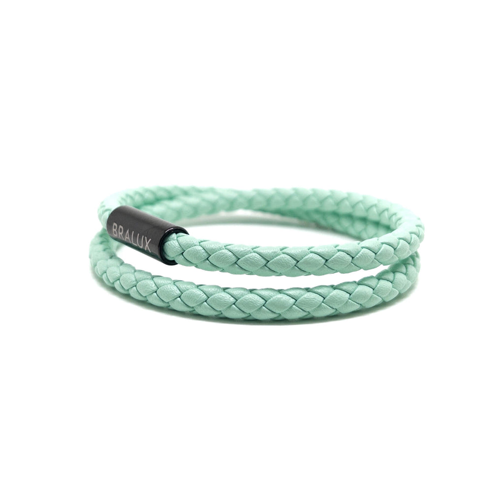 Duo Light Green Leather Bracelet