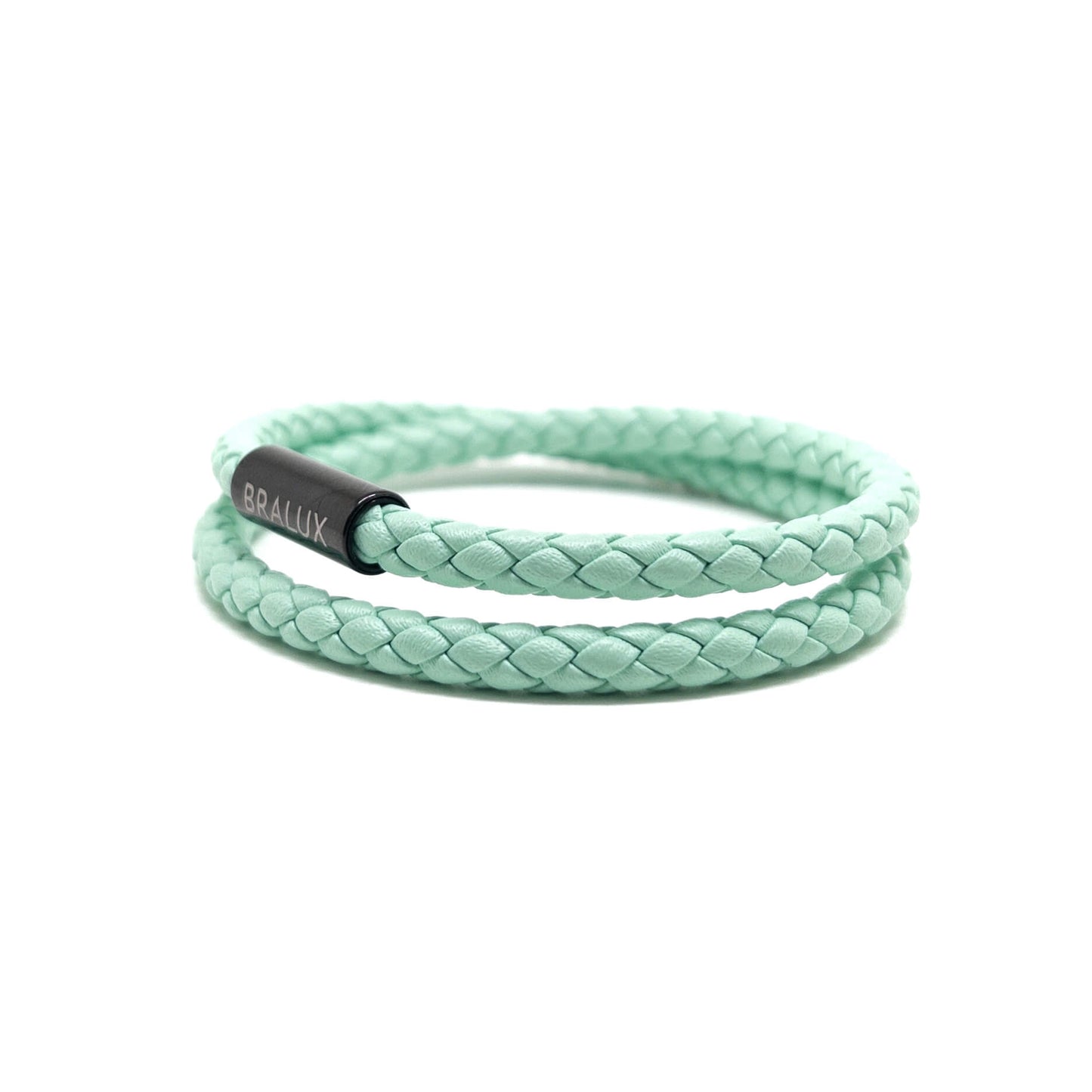 The Duo Light Green Leather Bracelet