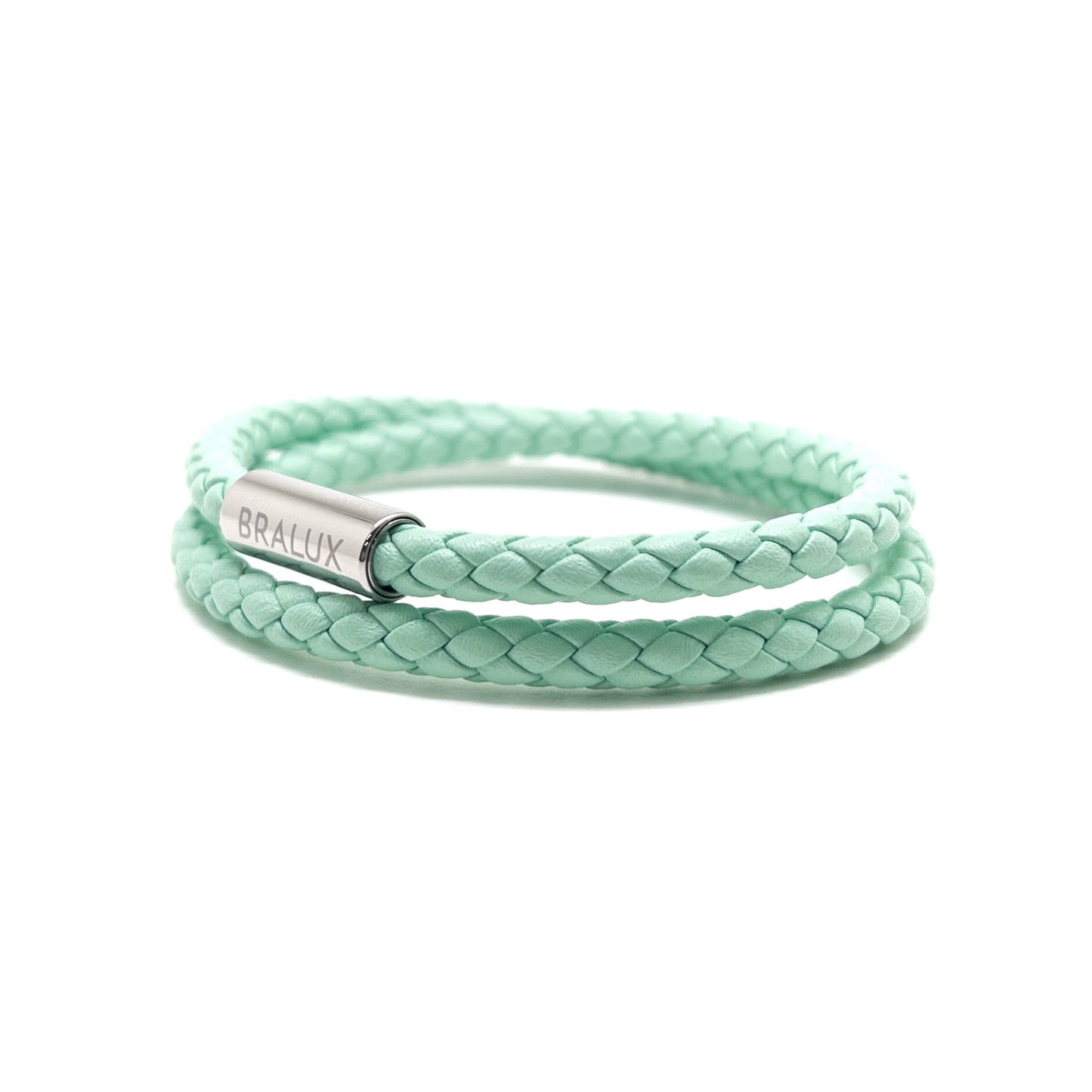 The Duo Light Green Leather Bracelet