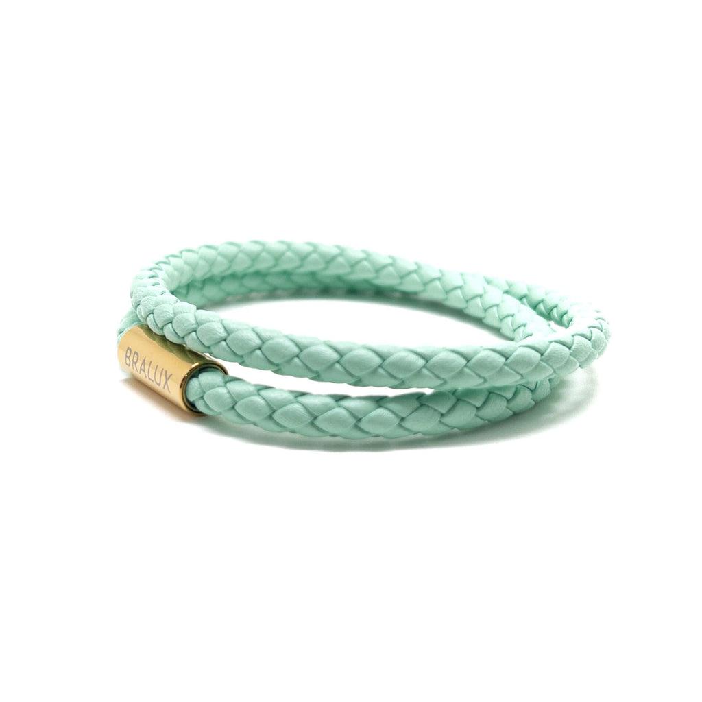 Duo Light Green Leather Bracelet