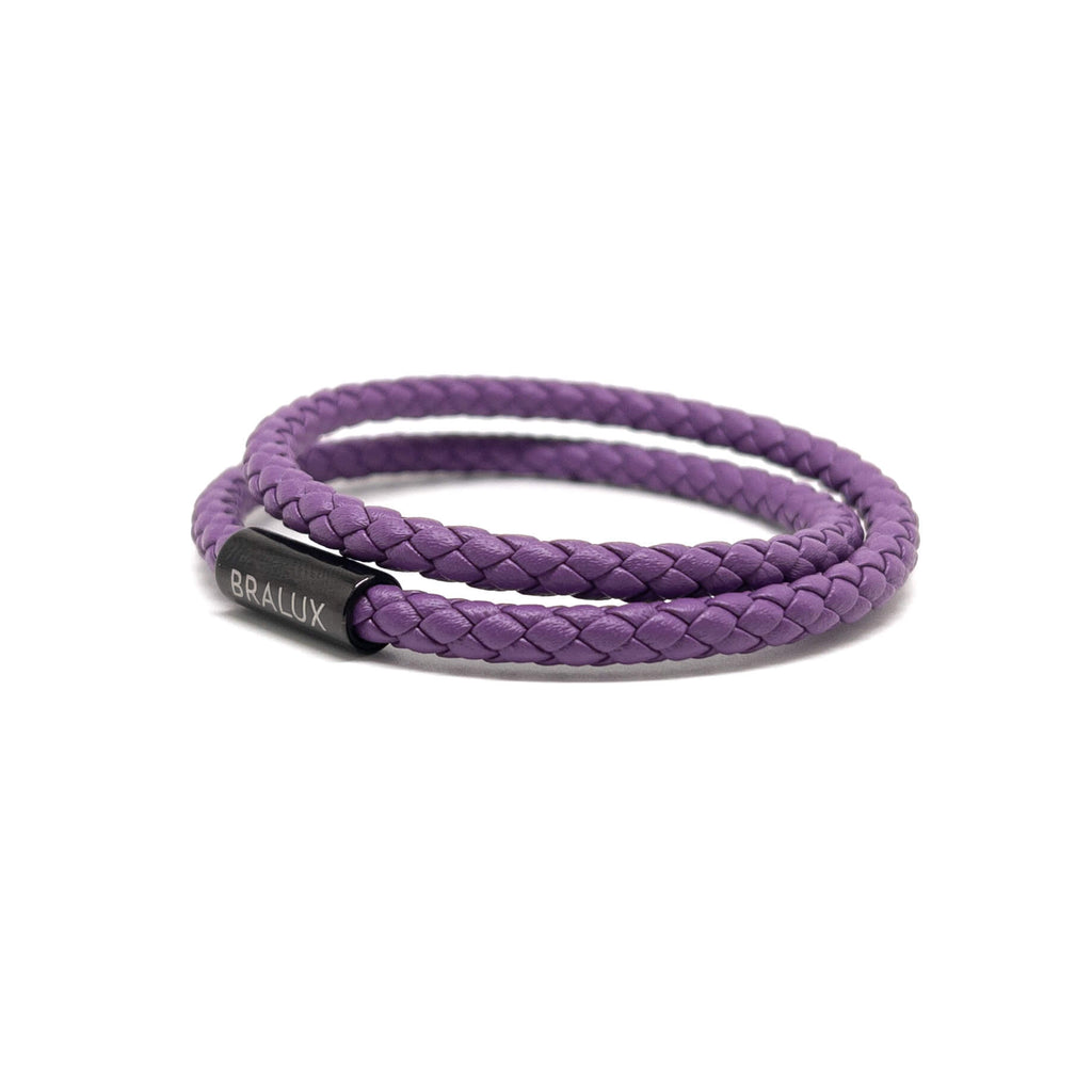 Duo Purple Leather Bracelet