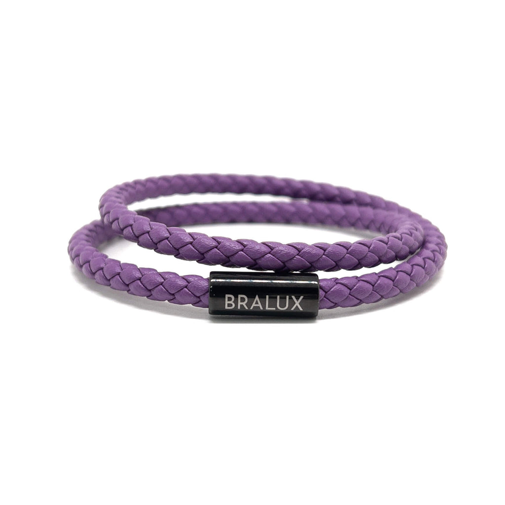 Duo Purple Leather Bracelet