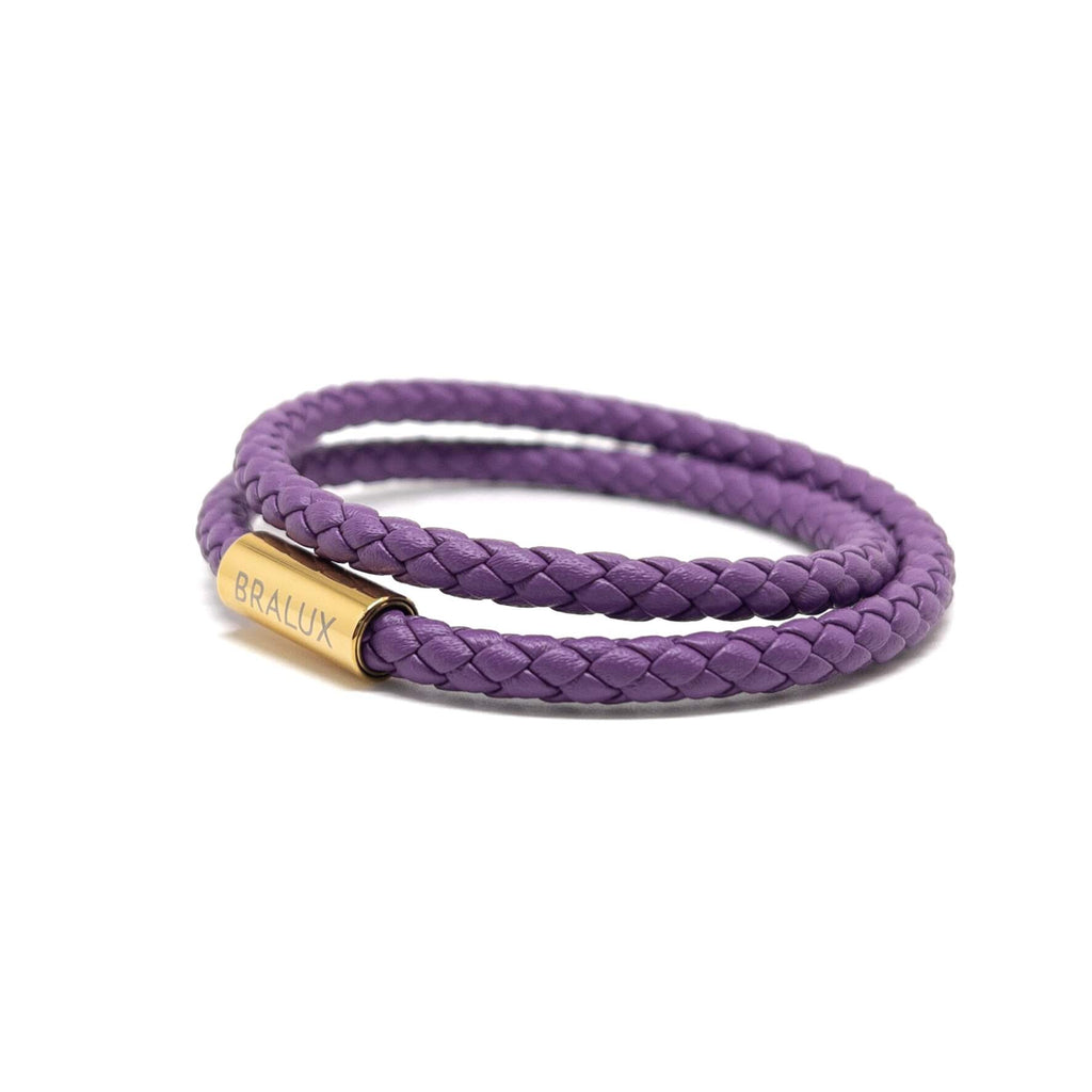 Duo Purple Leather Bracelet