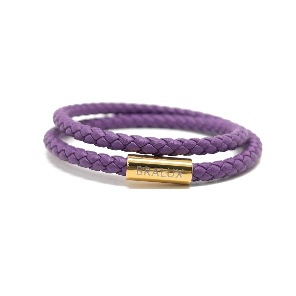 Duo Purple Leather Bracelet
