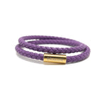 Bracelet Duo en cuir violet