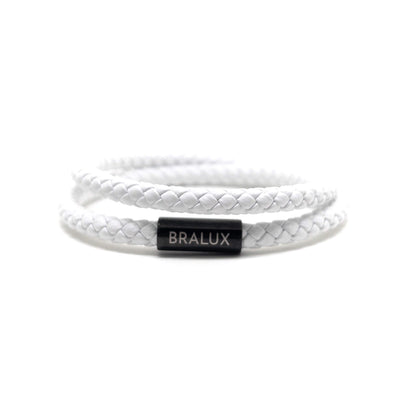 The Duo White Leather Bracelet