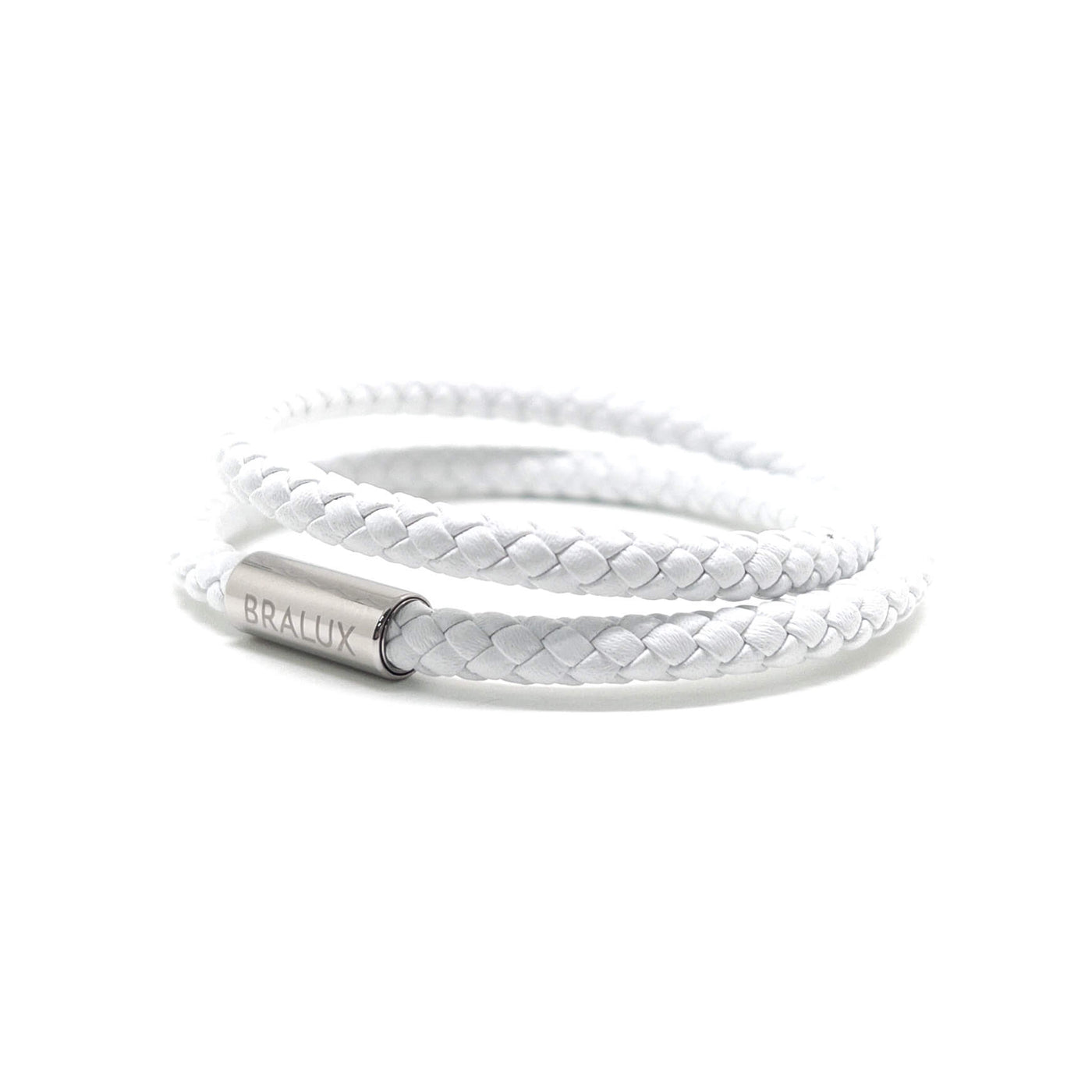 The Duo White Leather Bracelet