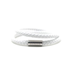 The Duo White Leather Bracelet