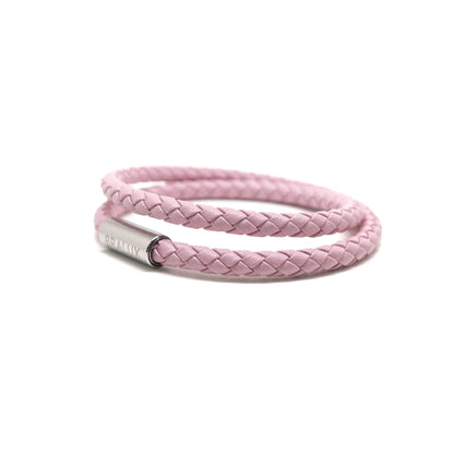 The Duo Pink Leather Bracelet