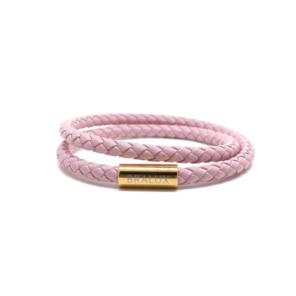 The Duo Pink Leather Bracelet