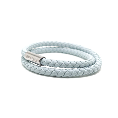 The Duo Baby Blue Leather Bracelet