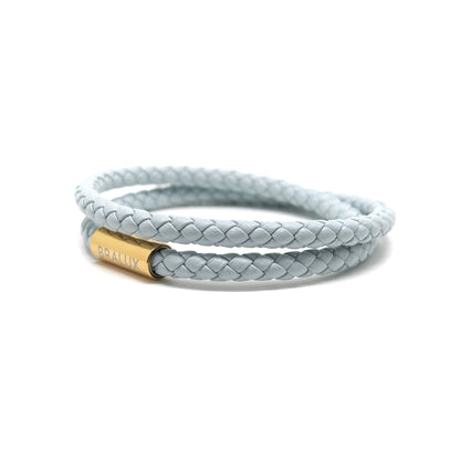 The Duo Baby Blue Leather Bracelet