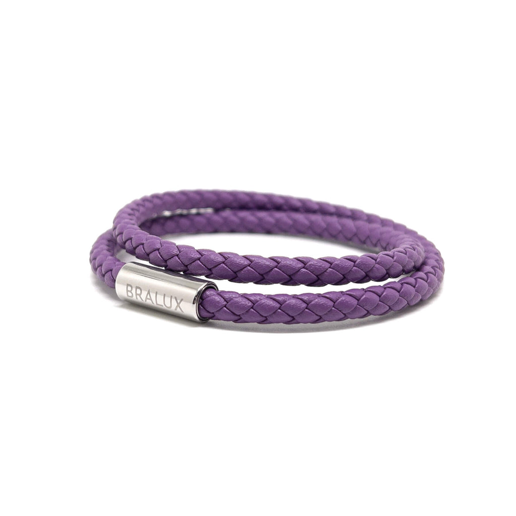 Duo Purple Leather Bracelet