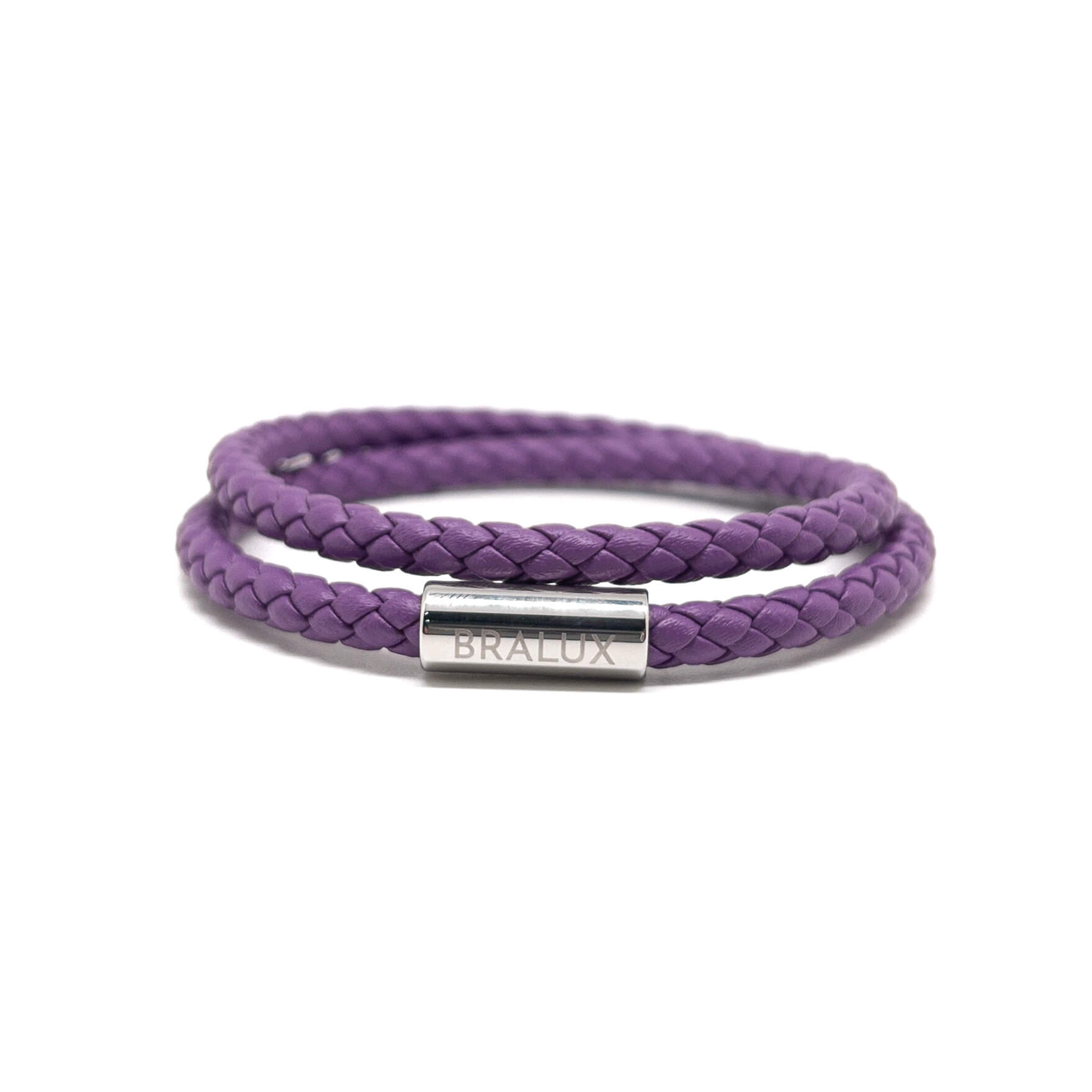 سوار الجلد الأرجواني الثنائي 