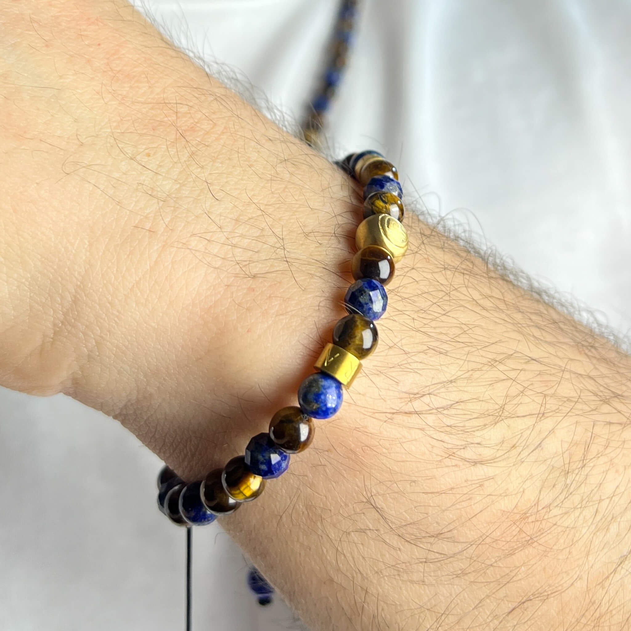 Lapis Lazuli and Brown Tiger Eye Signature Bracelet Secondary image