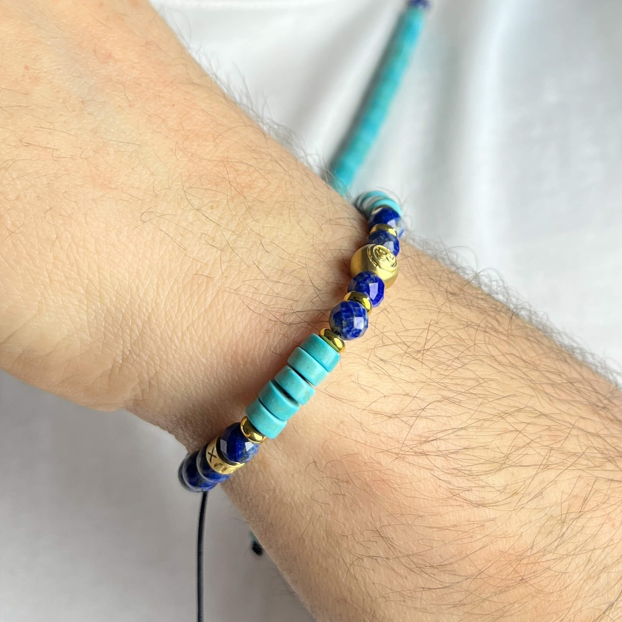 Lapis Lazuli and Turquoise Heishi Bracelet