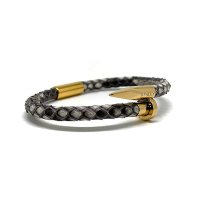 The Gold Plated Nail PYT Leather Bracelet
