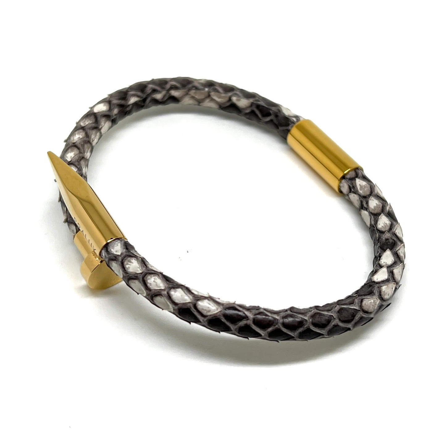 The Gold Plated Nail PYT Leather Bracelet