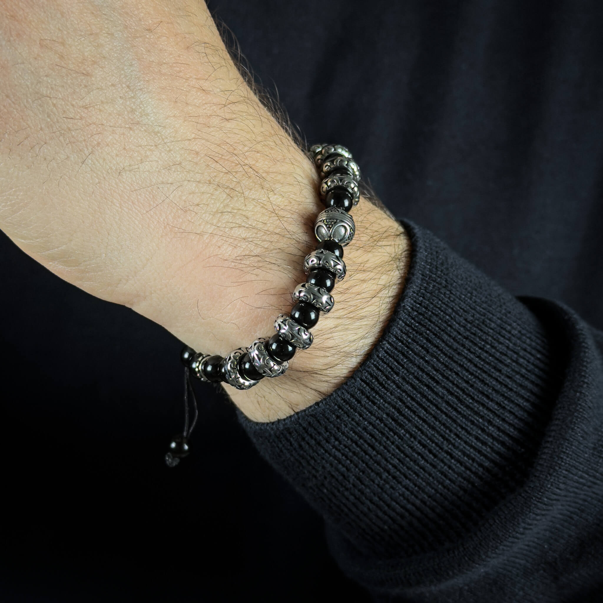 Cylinder Thread Bracelet – Silver