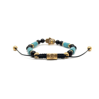 The Turquoise Heishi and obsidian Hamsa Hand bracelet