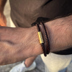 Monogramme Duo marron foncé – Or