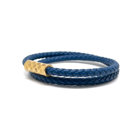 Dark Blue and Gold Plated Duo Monogram
