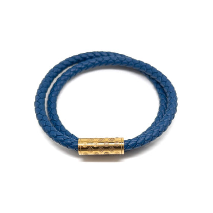 Dark Blue and Gold Plated Duo Monogram