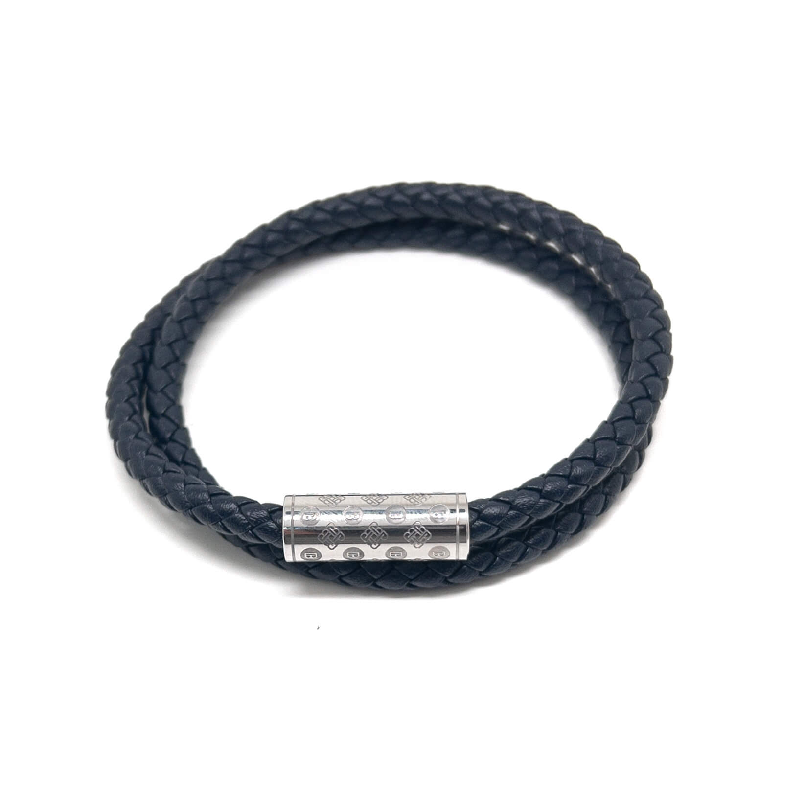 Navy Duo Monogram – Silver