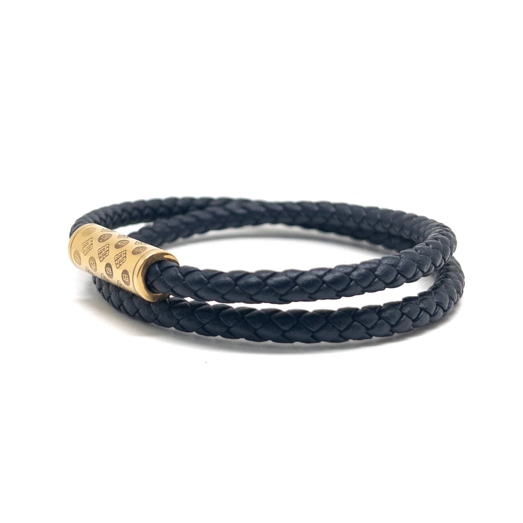 Navy Duo Monogram – Gold