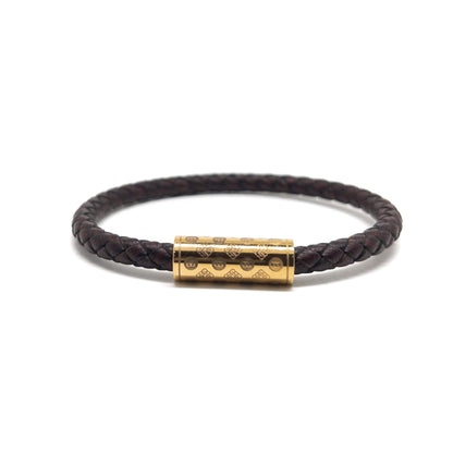 Dark Brown and Gold Plated Single Monogram