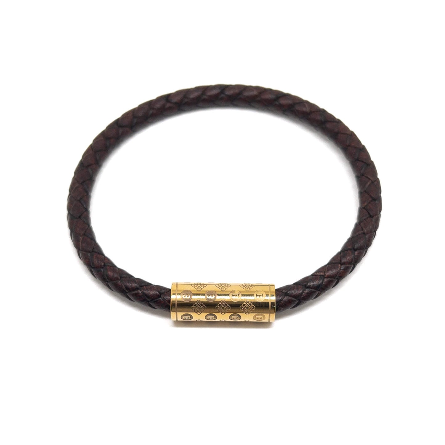 Dark Brown and Gold Plated Single Monogram