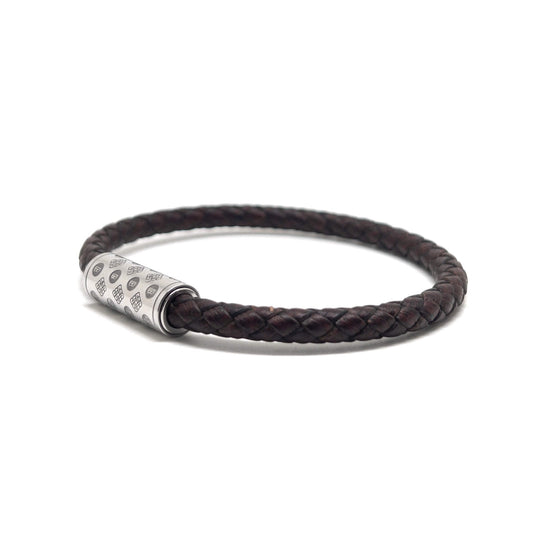 Dark Brown and Silver Plated Single Monogram