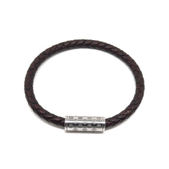 Dark Brown and Silver Plated Single Monogram