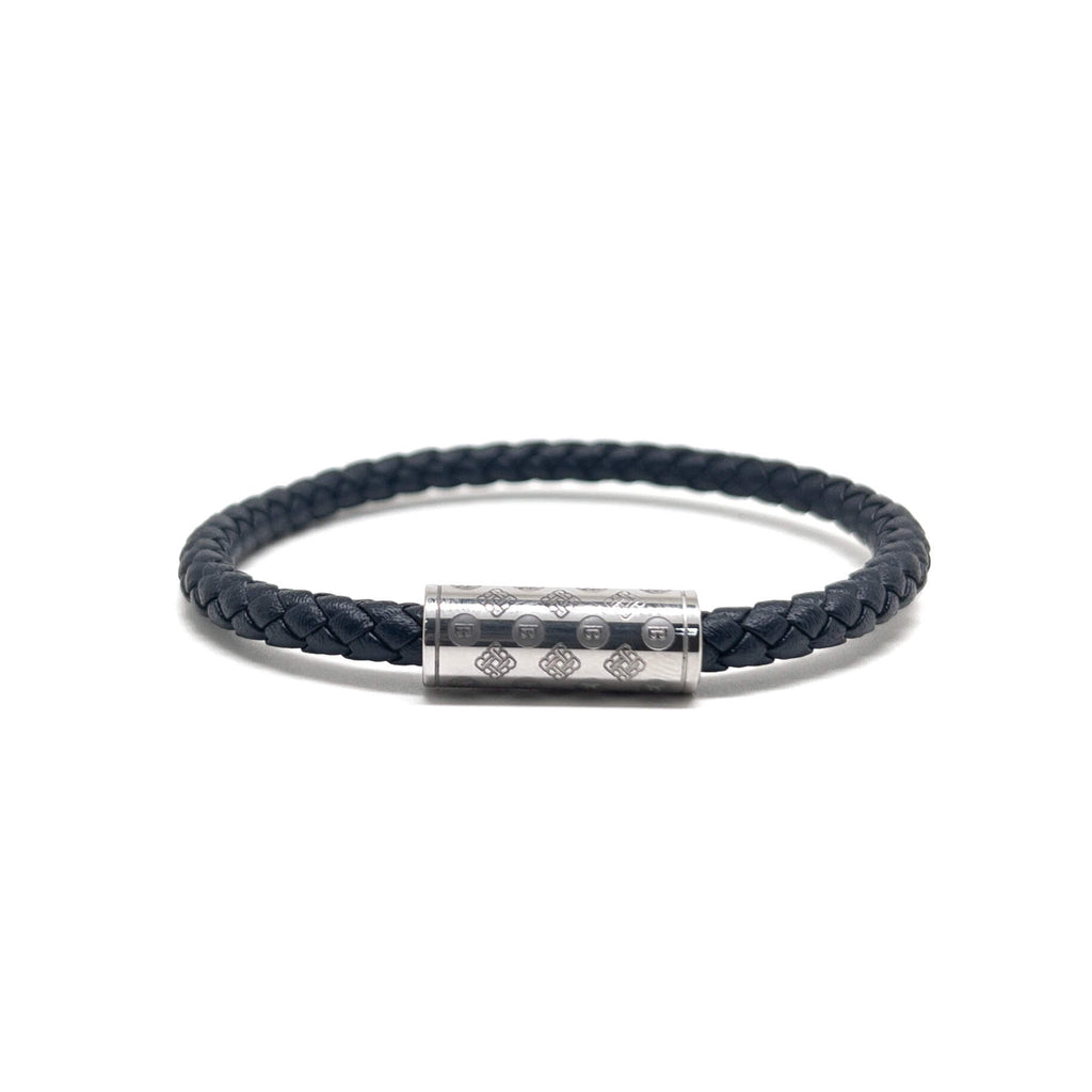 Navy Single Monogram – Silver