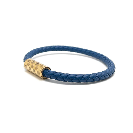 Dark Blue and Gold Plated Single Monogram