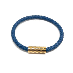 Dark Blue and Gold Plated Single Monogram