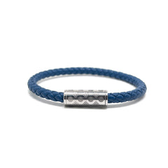 Dark Blue and Silver Plated Single Monogram