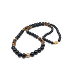 Collier signature œil de tigre et obsidienne