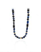 Collier en lapis-lazuli volcanique - or