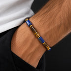 Heishi Tiger eye and Lapis Cylinder