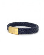 Navy Bold Leather Bracelet
