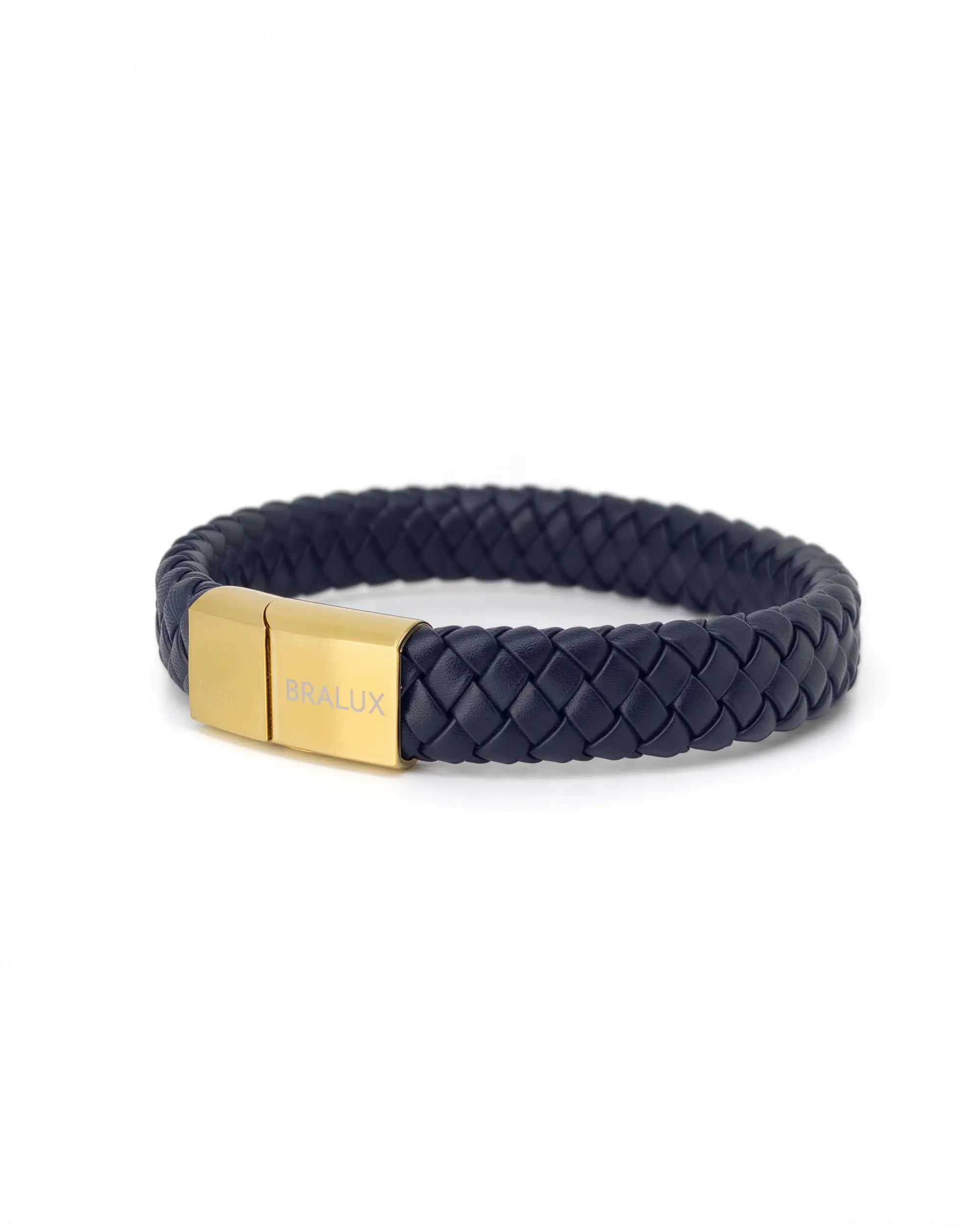 Navy Bold Leather Bracelet