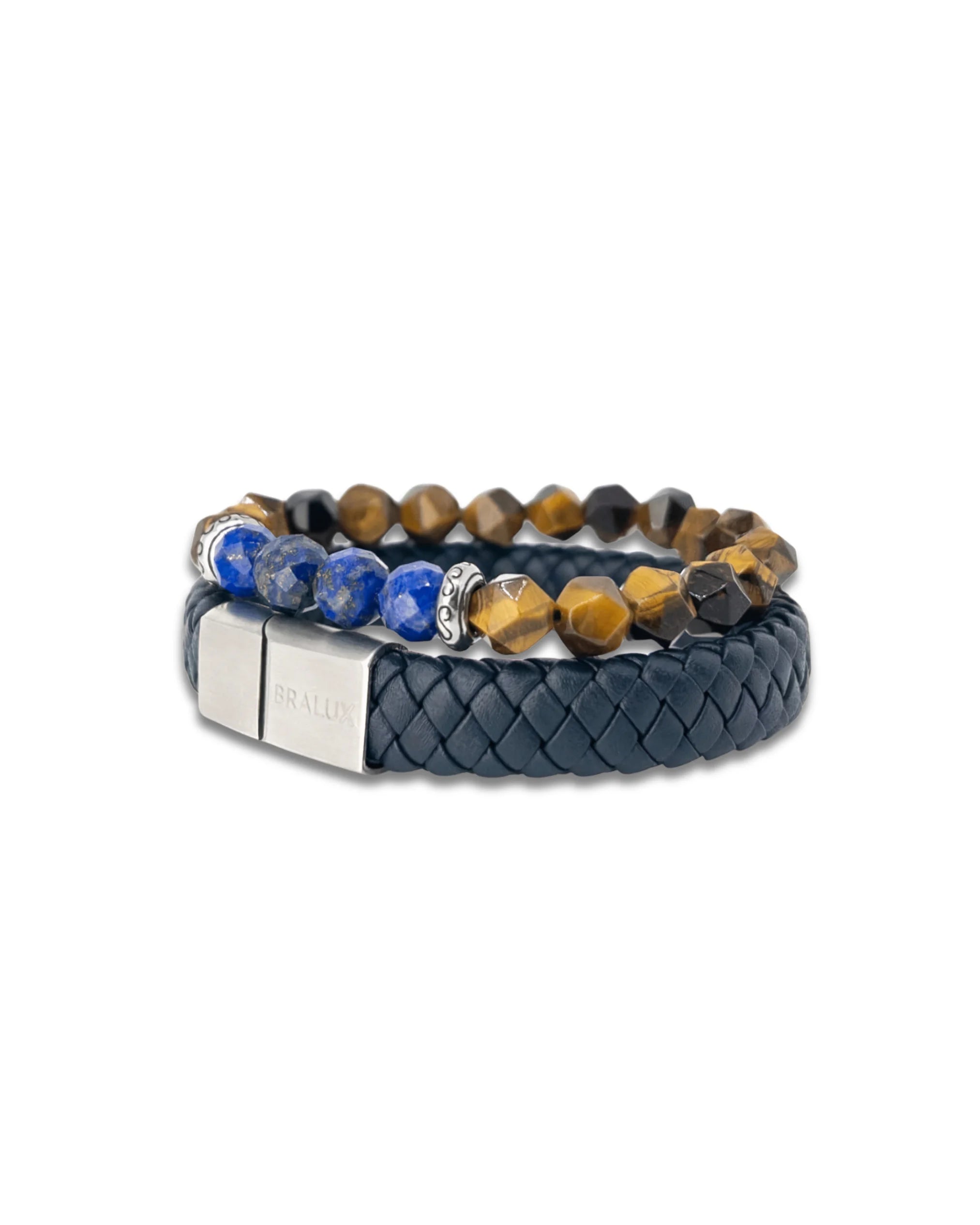 Navy and Tiger Eye Lapis Stack