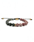 Bracelet en jaspe rhodonite – Or