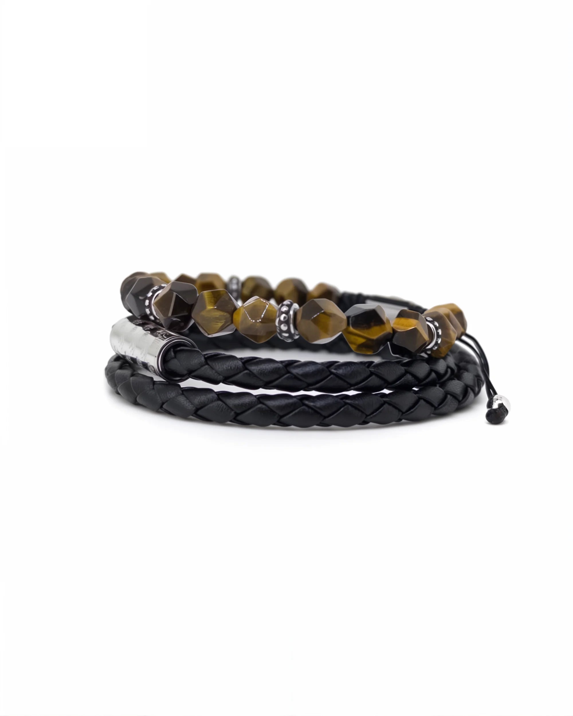 Tiger Eye Monogram Stack