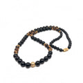 Tiger Eye and Obsidian Signature Necklace
