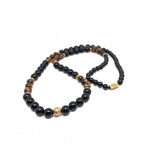 Tiger Eye and Obsidian Signature Necklace