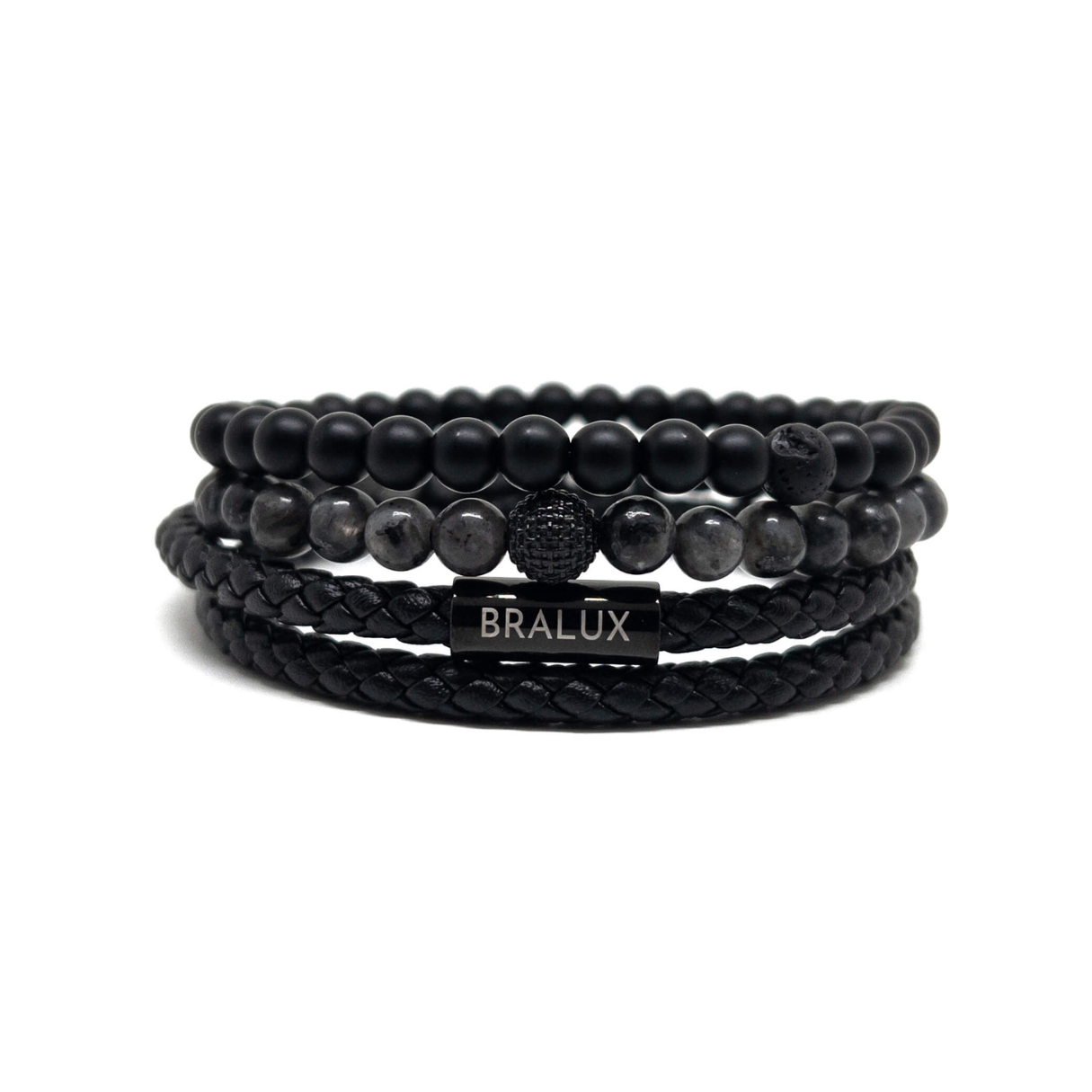 Duo Black Leather Stack – Black SS