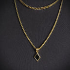 Collier en onyx taille diamant – Or
